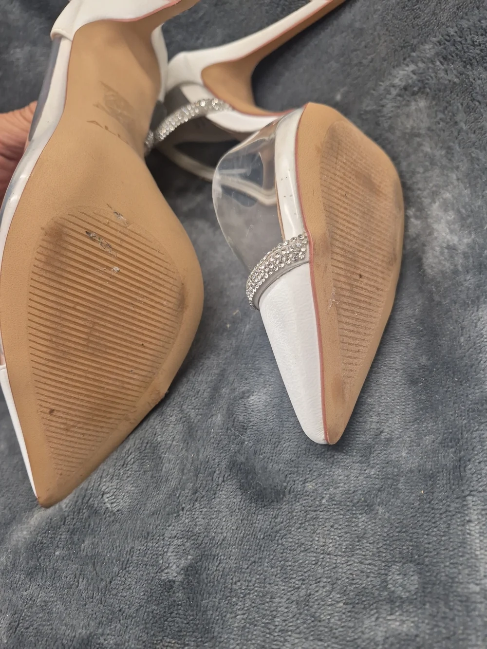 Aldo Fibeth Women's Heeled Pumps  White Pointed Shimmering Rhinestone  Size 8